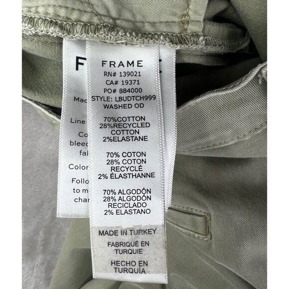 Frame Womens Olive Green Pants With Red & White Side Stripe Size 27 - Picture 6 of 15
